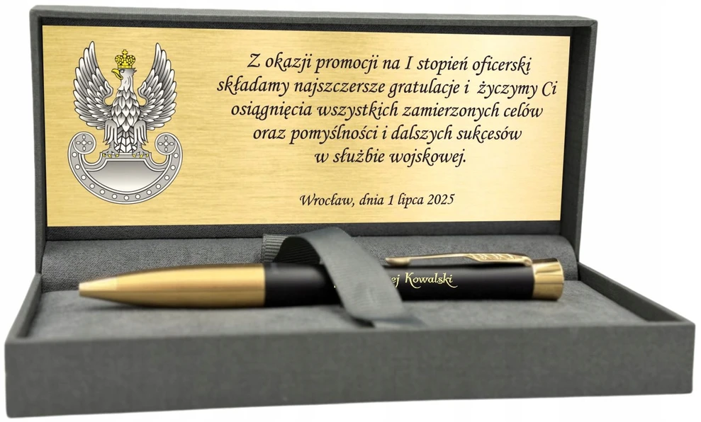 Długopis Parker Urban Złocony su Grawerem PREZENT NA AWANS DLA ŻOŁNIERZA
