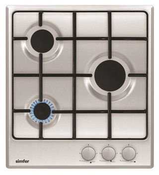 Mikrobangų krosnelė Simfer | Hob | H4.300.VGRIM | Gas | Number of burners/cooking zones 3 | Rotary knobs | Nerūdijantis plienas