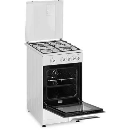 Simfer | Viryklė | 4401SGRBB | Kaitvietės tipas Dujinė | Orkaitės tipas Dujinė | Baltas | Plotis 50 cm | Gylis 55 cm | Energijos efektyvumo klasė A+ | 49 L