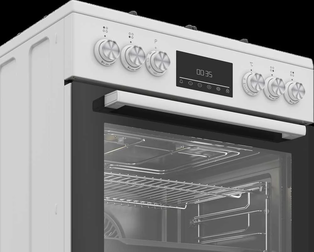 Viryklė BEKO FBM62330GWDTN, Plotis 60 cm, A, Dujinė/Elektrinė, LED ekranas