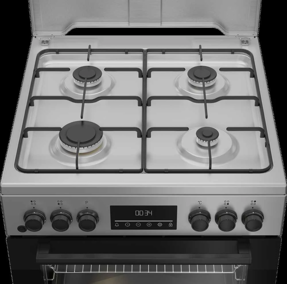BEKO viryklė FBM62320SDS, Plotis 60 cm, A, Dujinė/Elektrinė, LED ekranas