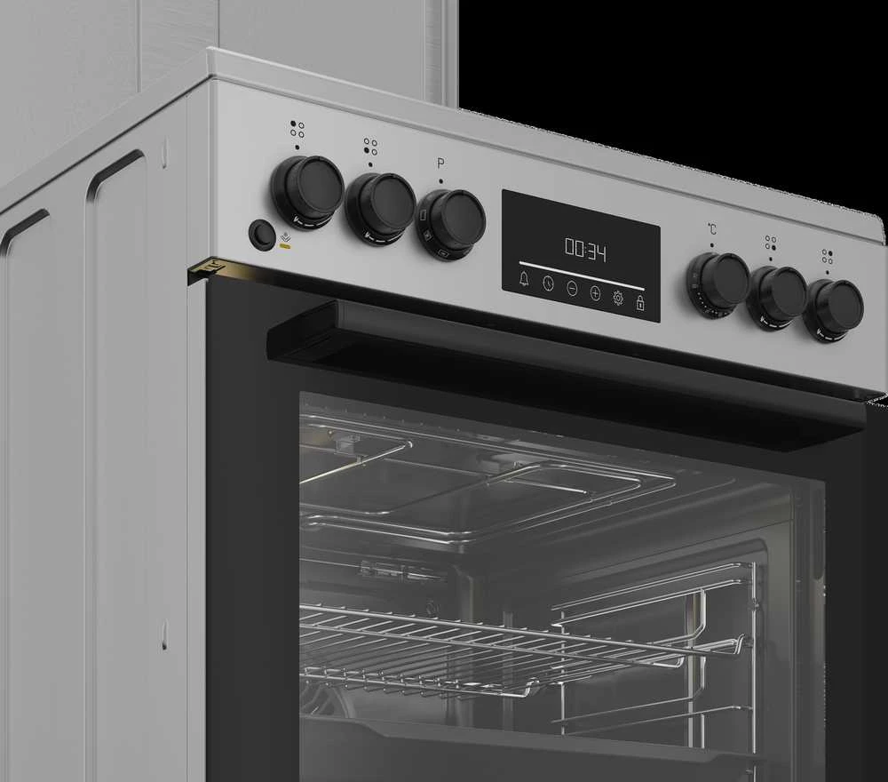 BEKO viryklė FBM62320SDS, Plotis 60 cm, A, Dujinė/Elektrinė, LED ekranas