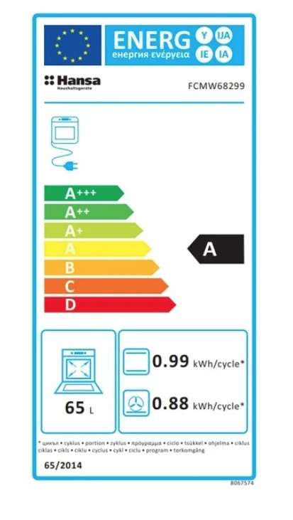 Dujinė viryklė su elektrine orkaite Hansa FCMW68299