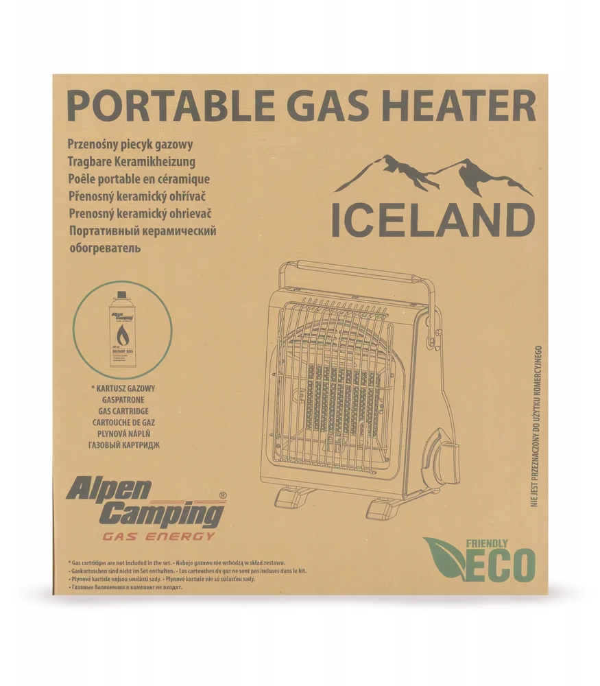Przenośny Nešiojama dujinė viryklė „Alpen Camping“, 2 viename, dujų sąnaudos 124 g/val., pjezoelektrinis uždegimas, ICELAND IK-1000 PRO