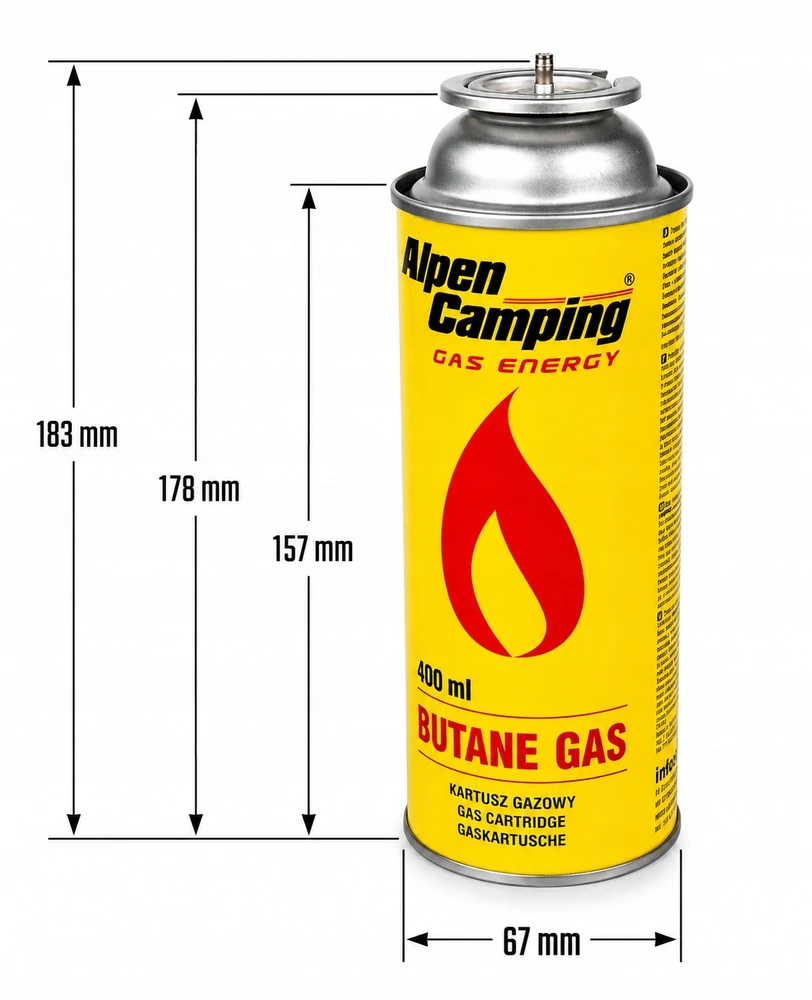 Alpen Camping Dujų balionėlis su vožtuvu, 227g