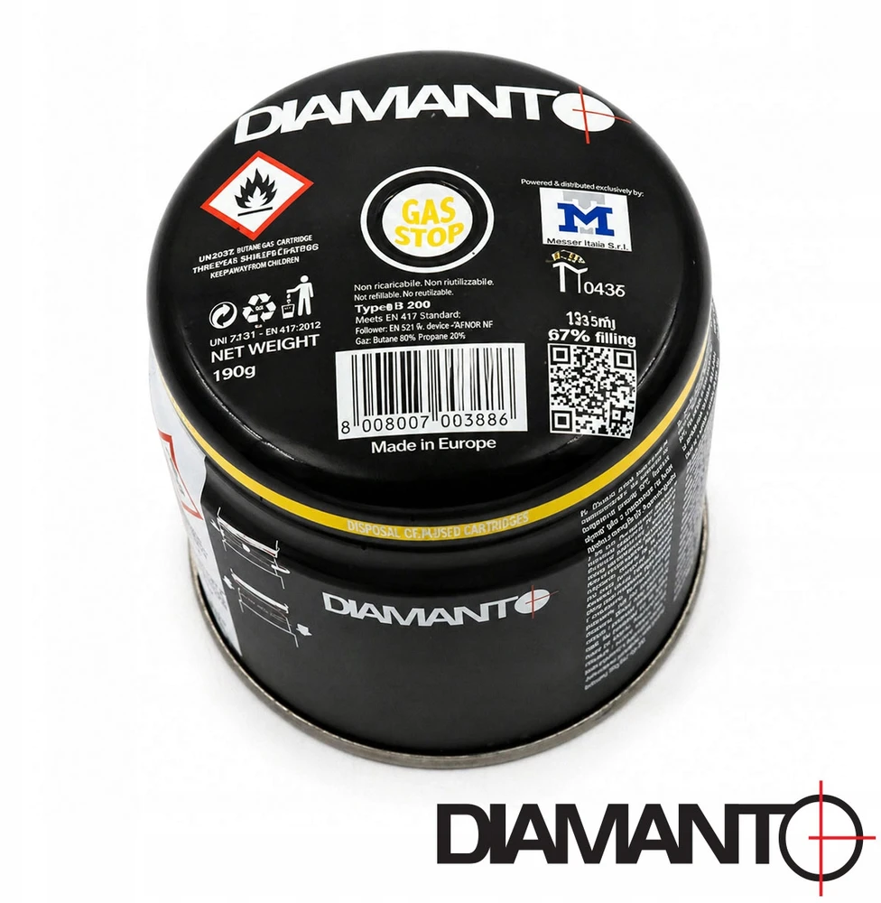DUJŲ PROPANO-BUTANO DUJŲ KASETĖ DIAMANTO 190 g PROPANO DUJŲ BUTANO 190 KASETĖ