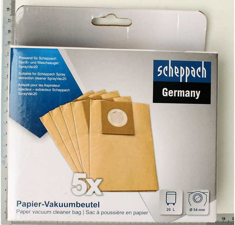 Paper vacuum cleaner bag SprayVac20, Scheppach