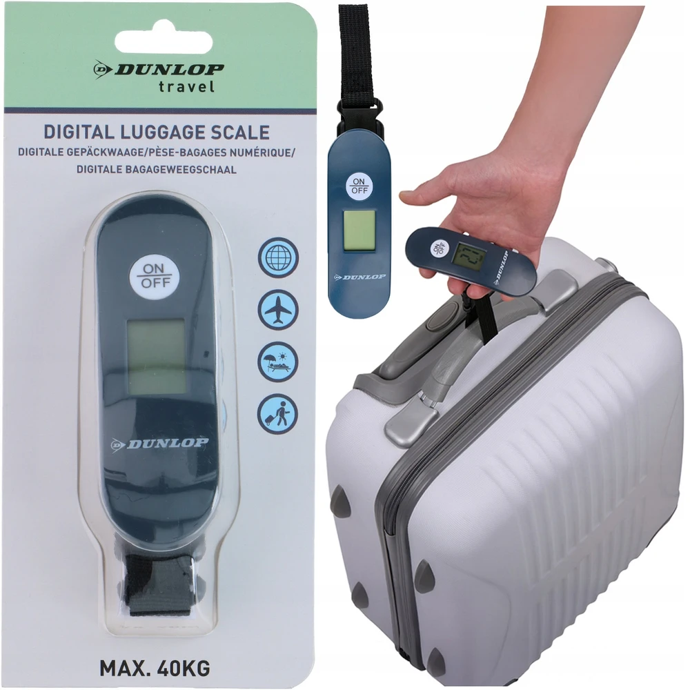 Dunlop Kompaktiškos KELIONĖS BAGAŽO SVARSTYKLĖS 40KG LCD AIRPORT Electronic Digital
