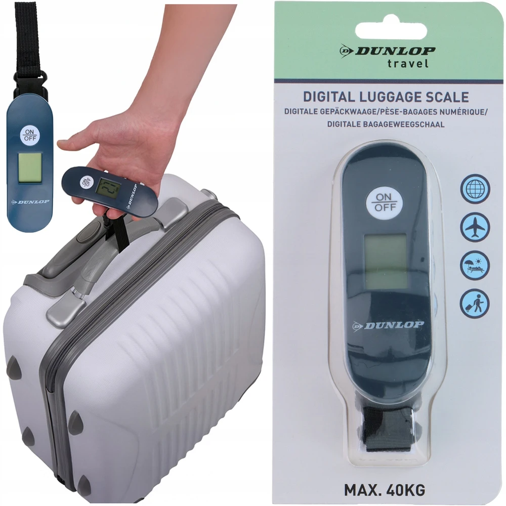 Dunlop Kompaktiškos KELIONĖS BAGAŽO SVARSTYKLĖS 40KG LCD AIRPORT Electronic Digital