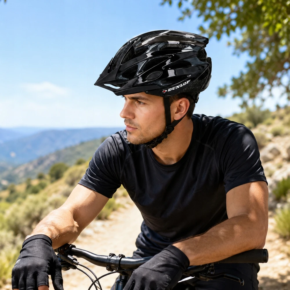 Dunlop - Dviratininko šalmas regulowany MTB r. M 55-58 cm (juoda)
