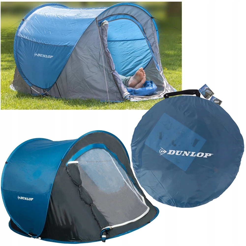 Dunlop Savaime sulankstoma palapinė su tinkleliu nuo uodų, 1 asmeniui, 220 x 120 x 90, Neperšlampama