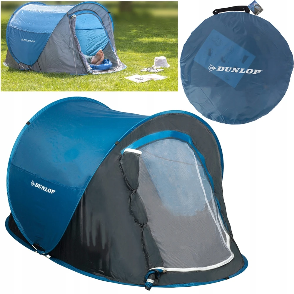 Dunlop Savaime sulankstoma palapinė su tinkleliu nuo uodų, 1 asmeniui, 220 x 120 x 90, Neperšlampama