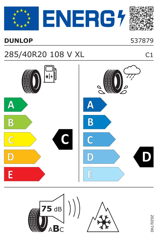 Dunlop Padangos Winter Sport 5 SUV 108 V XL MO (C D B 75dB)