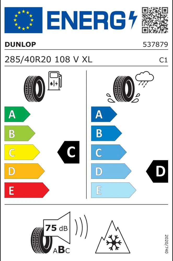Dunlop Padangos Winter Sport 5 SUV 108 V XL MO (C D B 75dB)