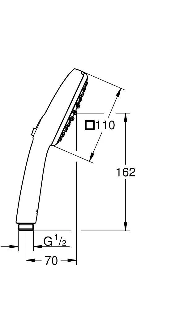 Dušo galvutė GROHE VITALIO COMFORT 110, 2 padėčių, mat. juodos sp.