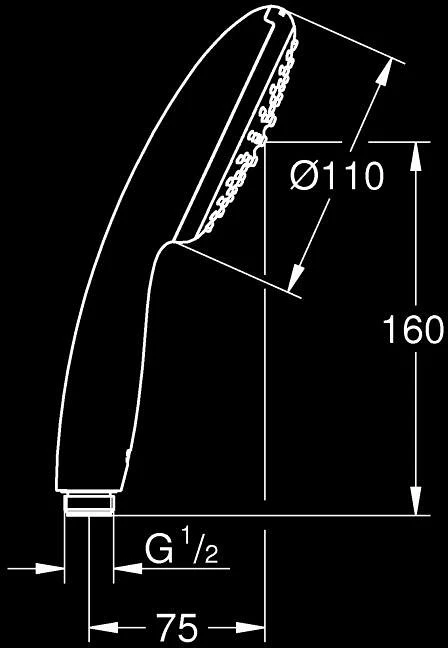Grohe Vitalio Start 110 1sr. dušo galvutė 7,6L/min, chromas