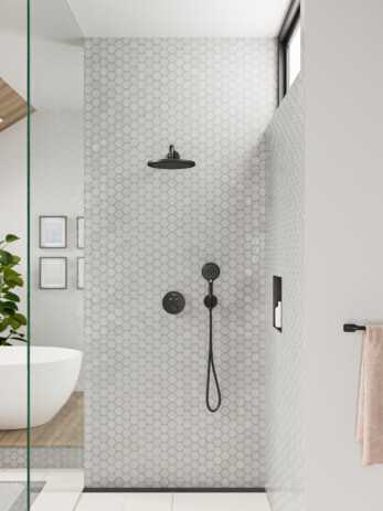 Dušo galvutė Select S Hansgrohe Ø120mm/3 režimai matinė/juoda