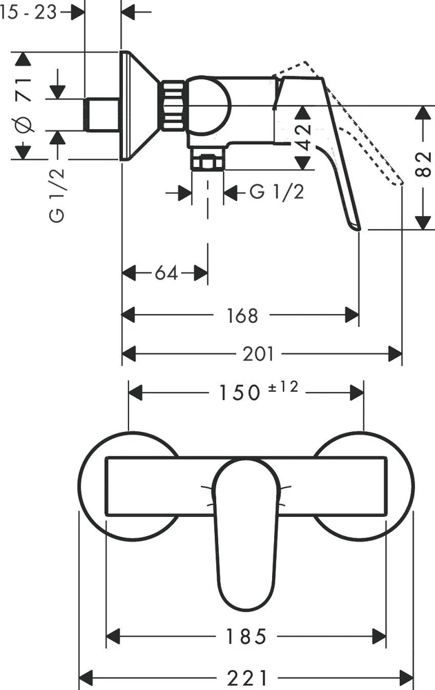 Hansgrohe Focus E2 maisytuvas dušui