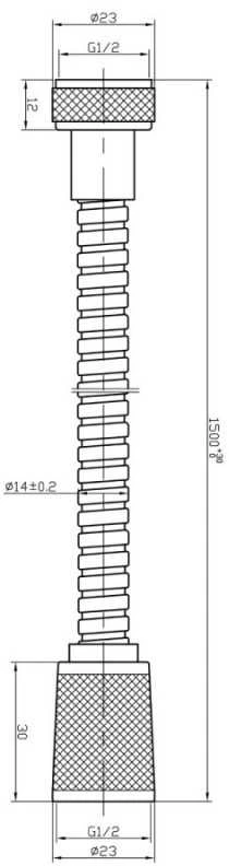 Dušo žarna AB Nerūdijančio plieno 150cm Juoda