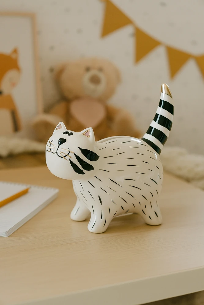 Duwen Atidaroma taupyklė, CAT KITTY figūrėlė, balta, DEKORATYVUS, ORIGINALUS