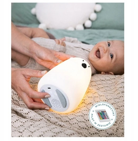 Duża silikonoiwa lampka nocna su głośnikiem i pultu Rabbit & Friends