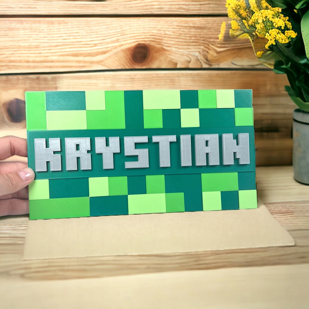 Duża skarbonka vaikams Pixele 3D Skarbonka su imieniem na prezent Kajawis