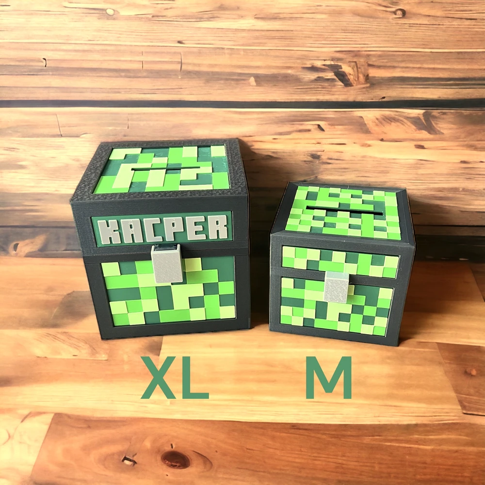 Duża skarbonka vaikams Pixele 3D Skarbonka su imieniem na prezent Kajawis