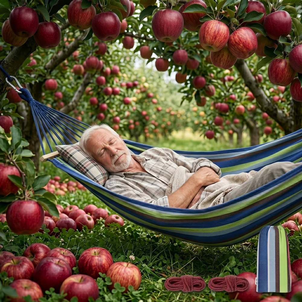 DVIEJI SODO HAMAKO SŪPYKLĖS 270x155 STIPRUS SUstiprinta galvos juosta + KREPŠIS