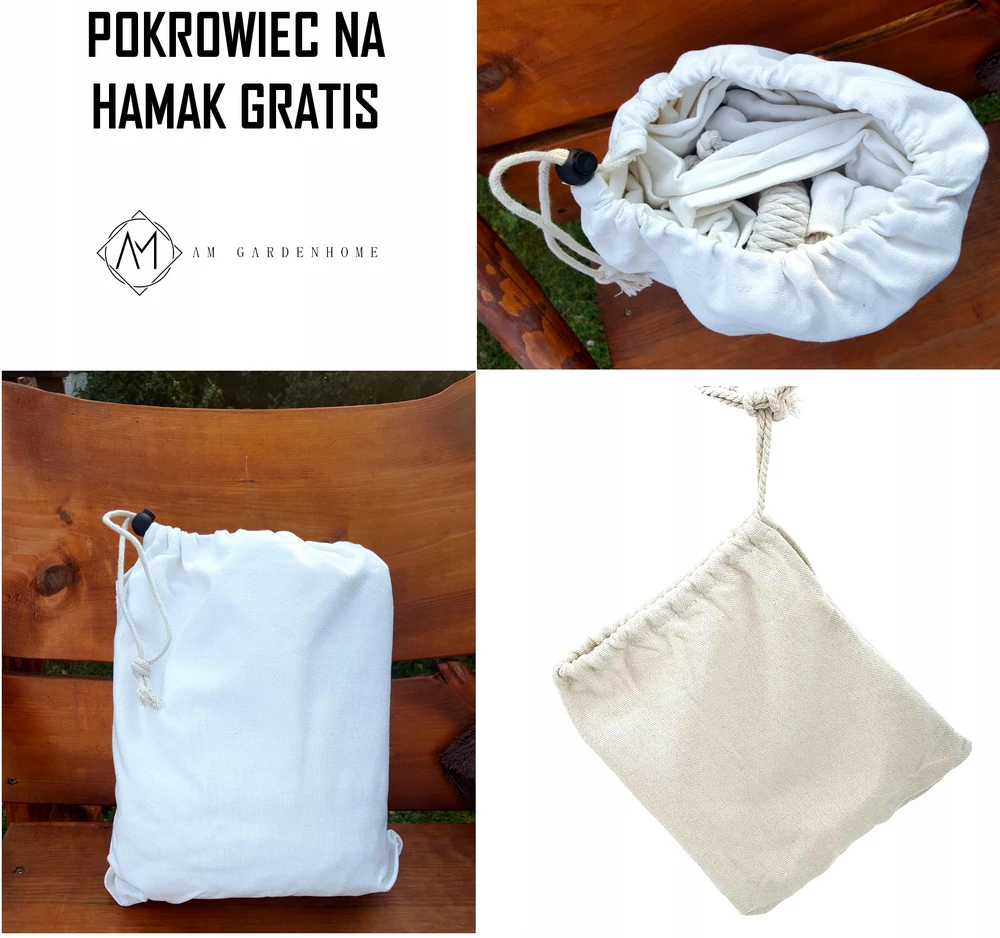 Dviejų asmenų sodo hamakas, medvilninis BOHO, pintas MACRAME šezlongas XL 280x150