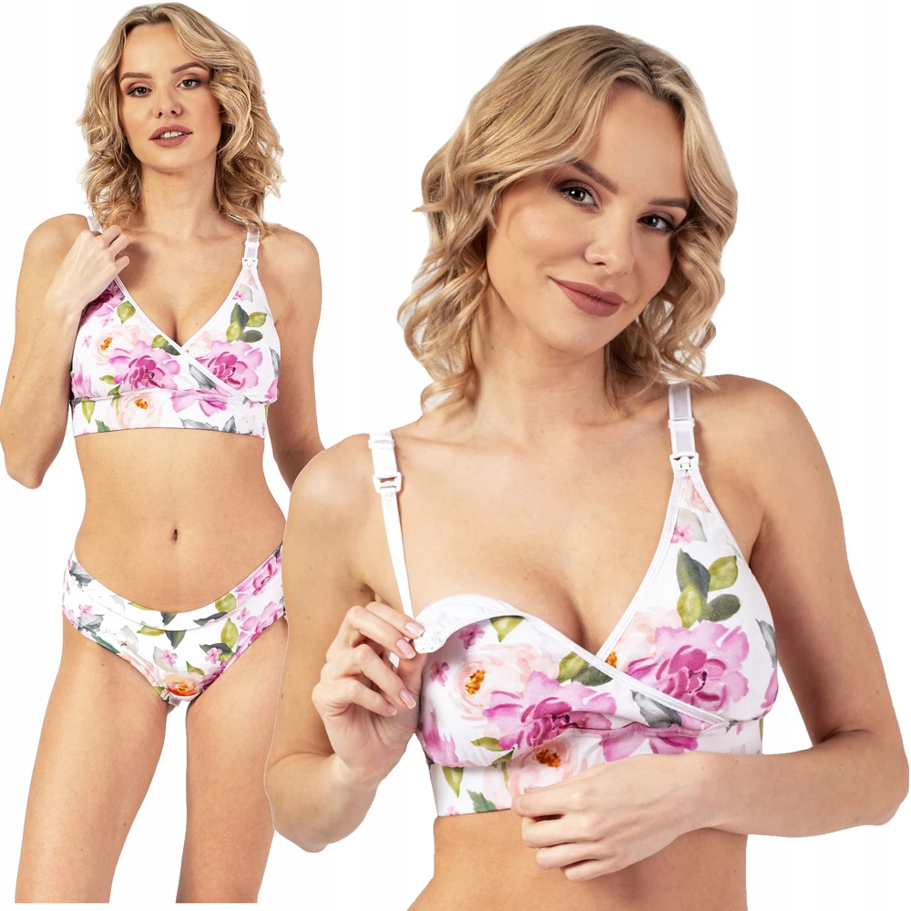 Dviejų funkcijų nėščiųjų žindymo liemenėlė DUO peonies M