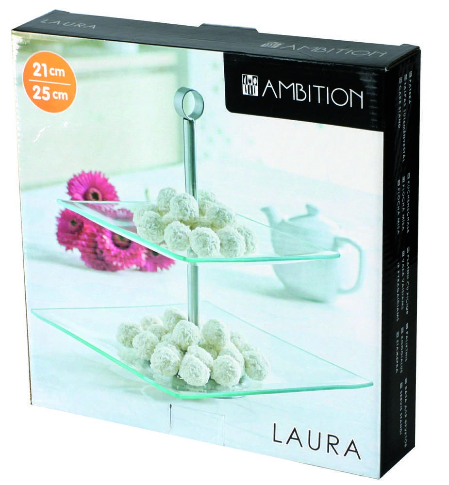 Dviejų lygių serviravimo indas Laura Ambition 21/25cm stiklinis