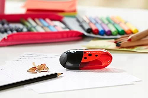 Dvigubas galąstuvas su trintuku Ladybird Faber Castel - Faber Castell