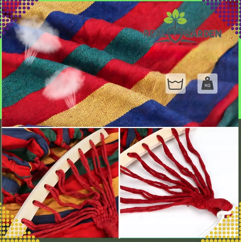 Dvigubas hamakas Omimar 250x150cm, 280kg, Įvairiaspalvė