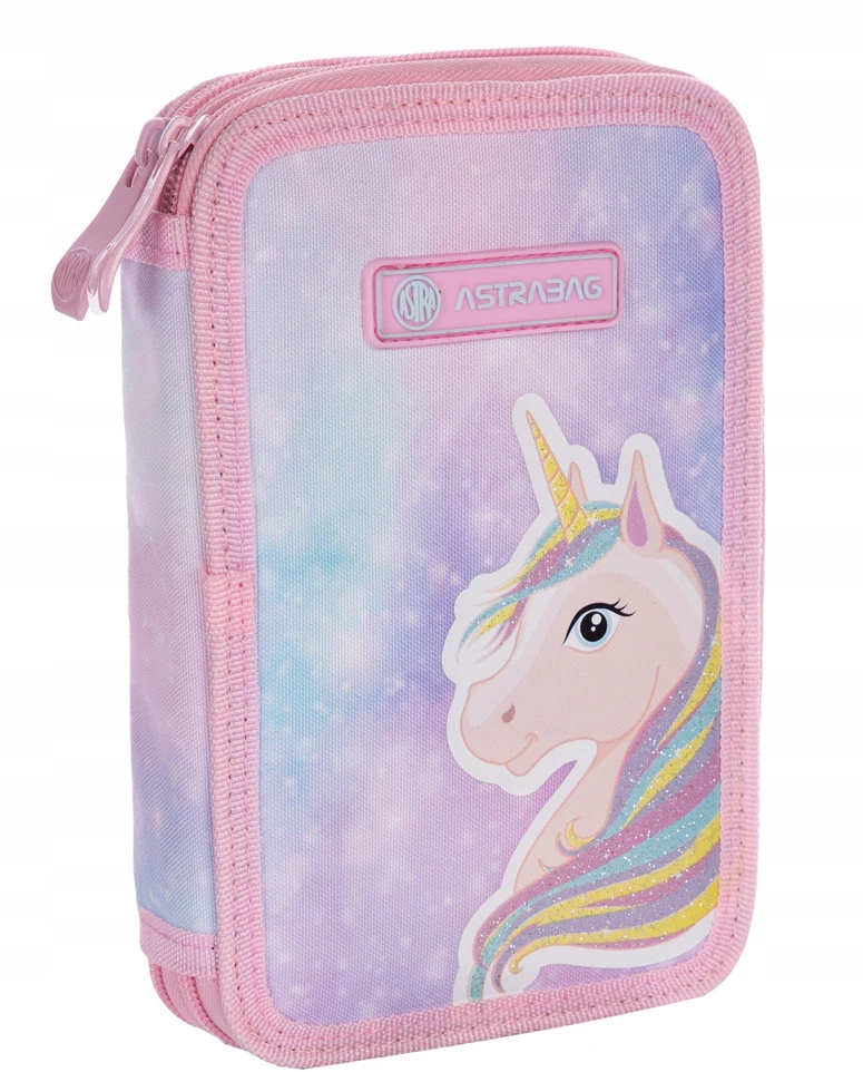 Dvigubas pieštukų dėklas Astrabag Vienaragis/Unicorn