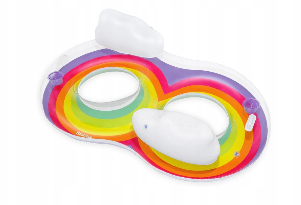 Dvigubas plaukimo ratas Bestway Rainbow Dreams, 186 x 116 cm