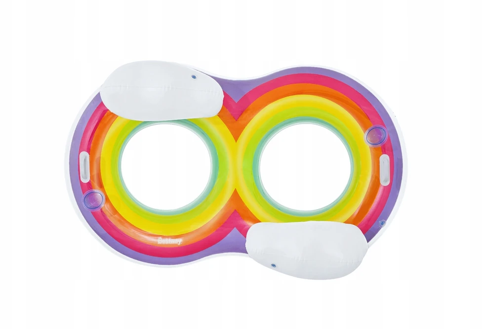 Dvigubas plaukimo ratas Bestway Rainbow Dreams, 186 x 116 cm