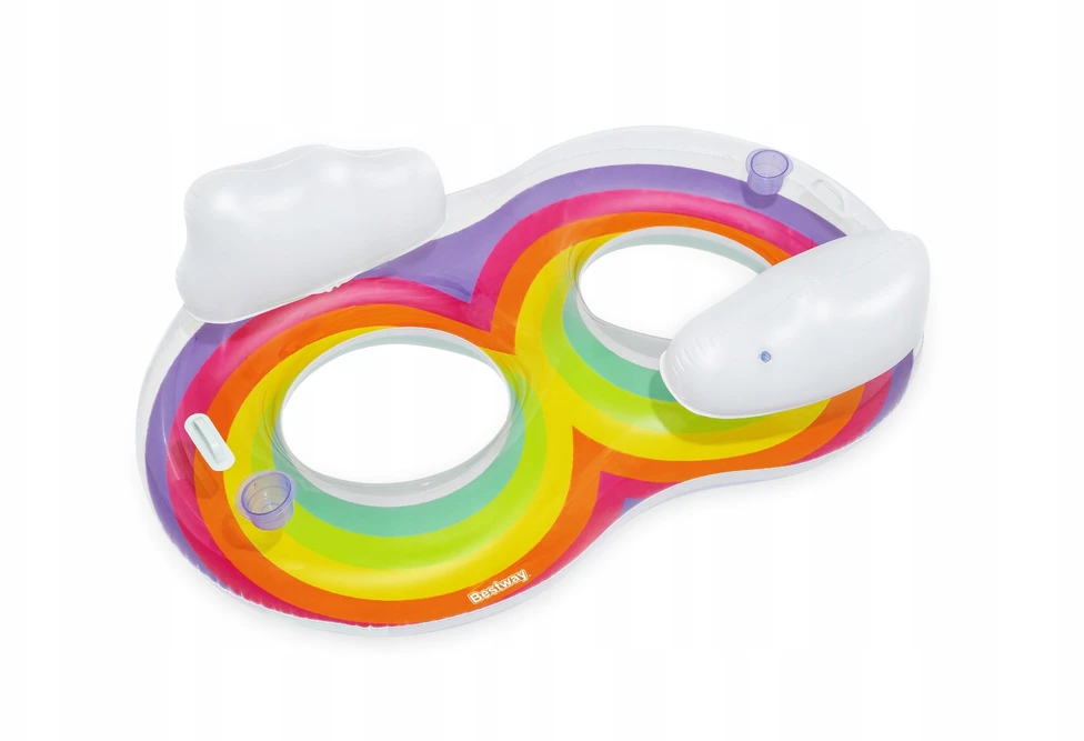 Dvigubas plaukimo ratas Bestway Rainbow Dreams, 186 x 116 cm