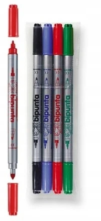 Dvigubo smaigalio rašikliai 4 spalvų fIbracolor dėkle