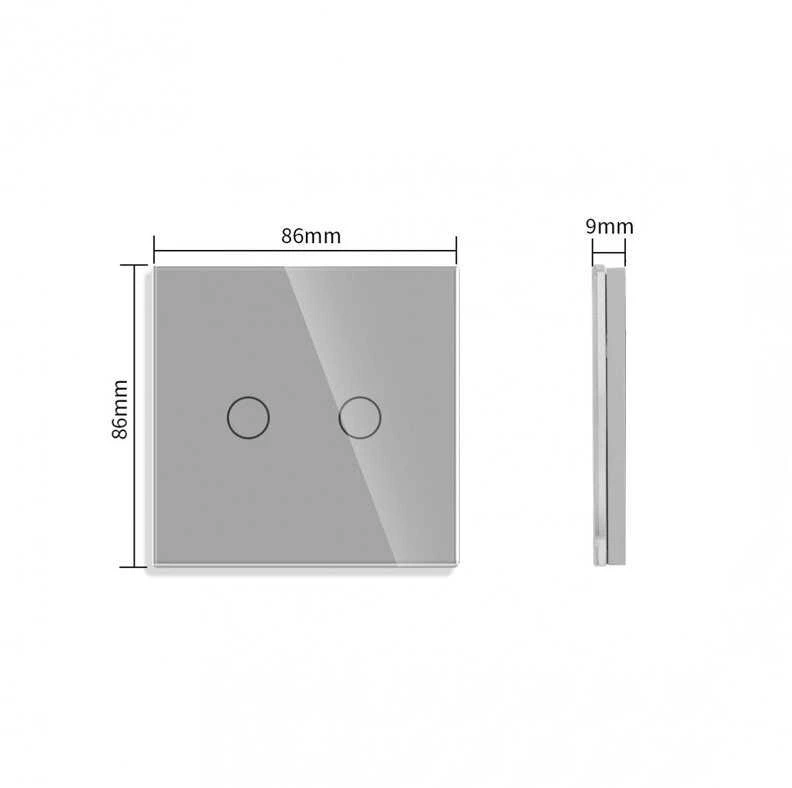Dvipolis sensorinis jungiklio dangtelis Feelspot, pilkas, 86x86mm
