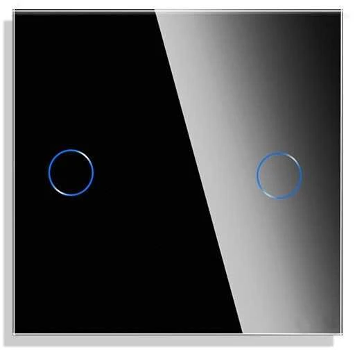 Dvipolis sensorinis jungiklio dangtelis Feelspot, juodas, 47x47mm