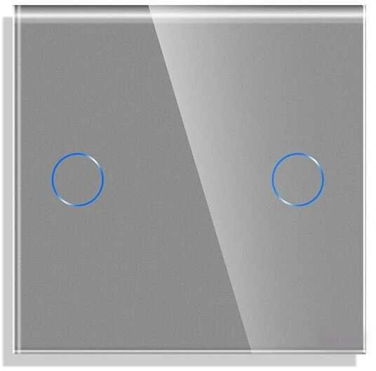 Dvipolis sensorinis jungiklio dangtelis Feelspot, pilkas, 47x47mm