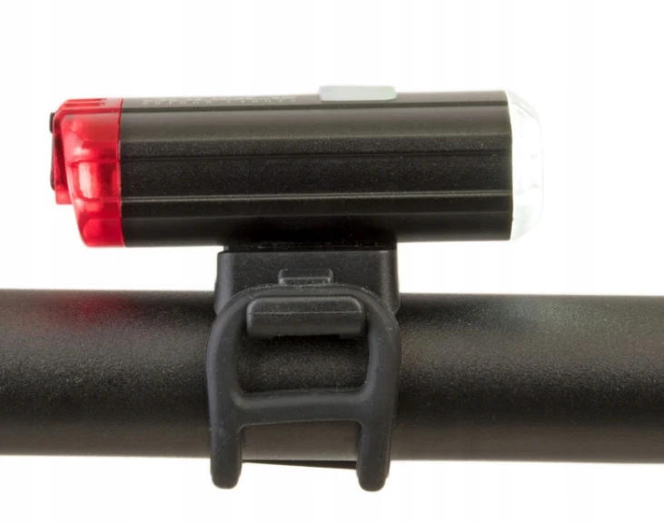 Dvipusė dviračio lempa Author A-DoubleShot 250/12 liumenai USB, juoda
