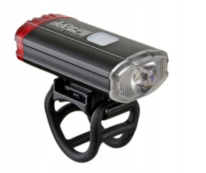 Dvipusė dviračio lempa Author A-DoubleShot 250/12 liumenai USB, juoda
