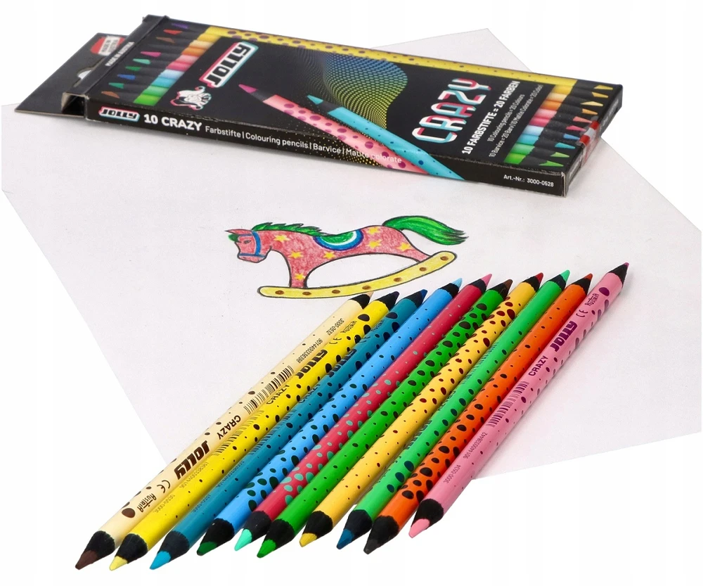 Dvipusės kreidelės Jolly, 20 spalvų, 10 vnt.