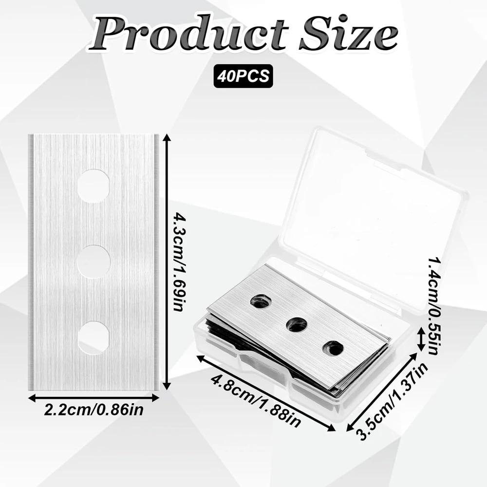 DVIpusiai peiliai 40 Vnt. 43X22MM KEIČIAMAS UNIVERSALUS GRANDŽIS