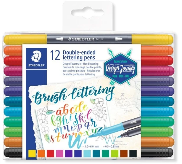 Dvipusiai raidžių žymekliai 12 spalvų - Staedtler