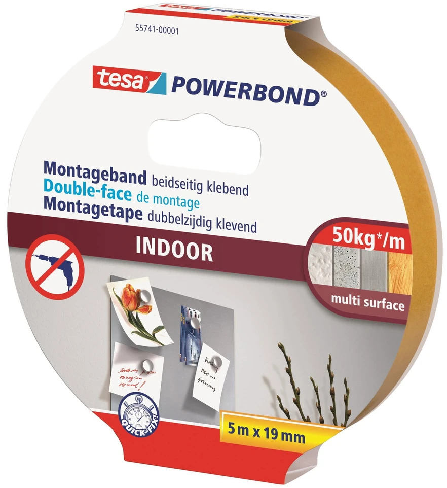 Dvipusė tvirtinimo juosta lauko darbams TESA Powerbond OUTDOOR, 19mm x 5m