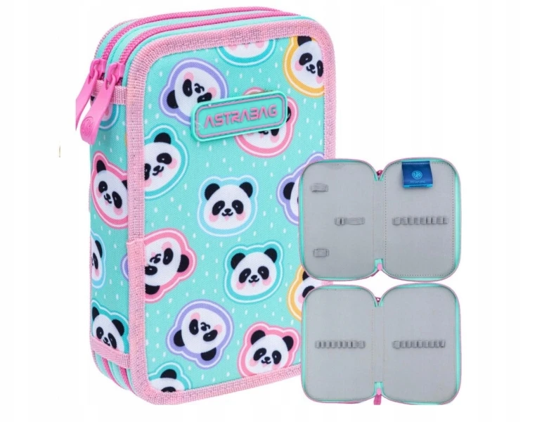 Dvipusis pieštukų dėklas "minty Pandas" Astrabag