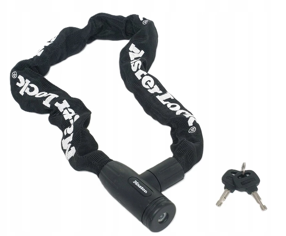 Masterlock MASTER LOCK Grūdinto plieno dviračio spyna su nailoniniu apvalkalu ir 2 raktais