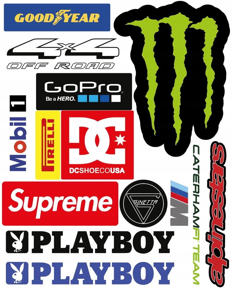 Dviračio arba motociklo lipdukų rinkinys, LAMINUOTA UV